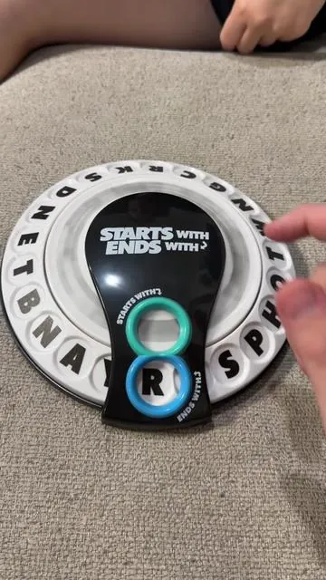 Starts With Ends With is a fast-paced word game that combines quick thinking, fast reactions, and friendly competition. Players press the spinner to reveal two letters, then race to shout a word that starts and ends with those letters!  #partygame #gamenight #funnygame #boardgames #fungame  @Relatable 