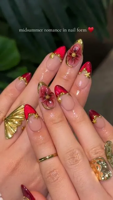 Crimson Tide Set ♥️✨ #nailgoals #pressonnails #trendynails #summernails #rednails 