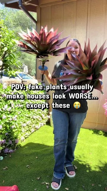 I’m honestly done wasting money on outdoor plants that die in summer heat 😭🌿 these LEAFPLNT agave stakes completely transformed my patio and pool area and gave my backyard the prettiest tropical luxury vibe. Perfect for front porches, flowerbeds, patios, poolside decor, curb appeal, resort style homes, summer landscaping, outdoor corners, and cozy backyard styling. The red-green color is SO pretty in sunlight and they actually look realistic and high end outside 🫶 these are one of those TikTok home decor finds people are gonna regret not grabbing before they sell out 👀 @LEAFPLNT Shop #tiktokshopcreatorpicks #TikTokShopMemorialDay #SummerVibes #agave #artificialplants 