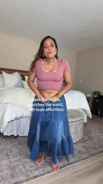This maxi denim skirt is the effortless summer staple I keep reaching for when jeans feel too heavy and shorts feel too revealing. Flattering, easy to style, and perfect for creating elevated casual outfits without sacrificing comfort. Whether you’re dressing it up with sandals and jewelry or keeping it casual with sneakers and a basic top, this denim maxi skirt gives that cool, put together look with minimal effort. A must for midsize outfits, modest fashion lovers, and anyone wanting comfortable summer style that still feels trendy. #maxidenimskirt #denimskirt #summeroutfits #midsizefashion #modestfashion 