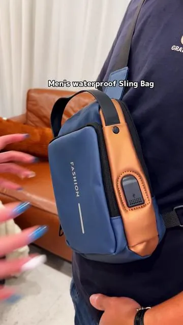 This waterproof backpack sling bag for men has security so you can lock it. It has plenty of pockets. There’s a USB port to charge your phone. It’s on super sale and is very affordable and it’s super cute and durable. #tiktokshopholidayhaul #holidayhustle #tiktokshopcreatorpicks #spotlightfinds #merrygiftlist. 