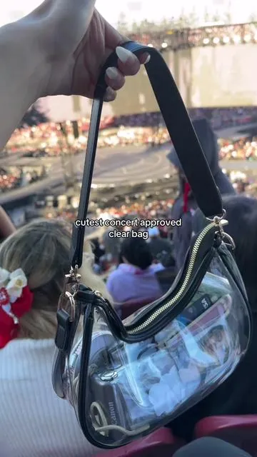 pulled up at the bts w the girliest clear bag that i actually wanna wear🥹💕✨acc holds so much too #clearbag 