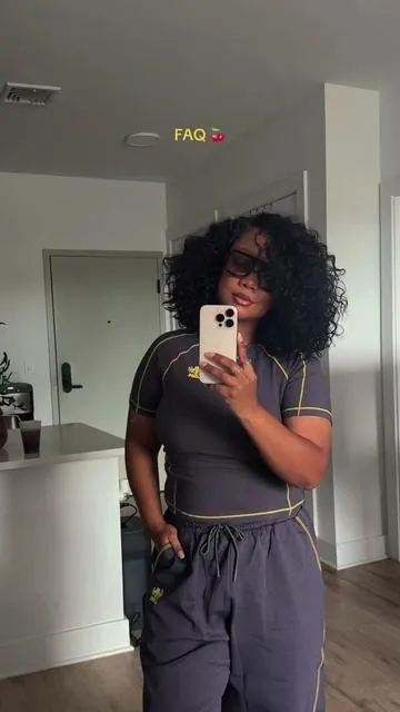 Answering questions about this wig•  1. I cut about 2 inches. She’s cuter a little bit shorter 💁🏽‍♀️ 2. Yep, I cut the bangs as well 3. She FITS! If you have a bigger head like myself make sure you’re hair is braided down✨ 4. I haven’t used any products 5. It’s a side part T-Part wig so it’s very beginner friendly. Not much versatility with this and that’s ok! 6. She’s full! No flat hair around here! 🍒 7. It’s a blend of human hair & synthetic.  8. She’s honestly really cute & perfect for summer 🌞 Let me know if you have anymore questions!  #wigtok #hairinspo #hairloss #hairgrowth #curlyhair 
