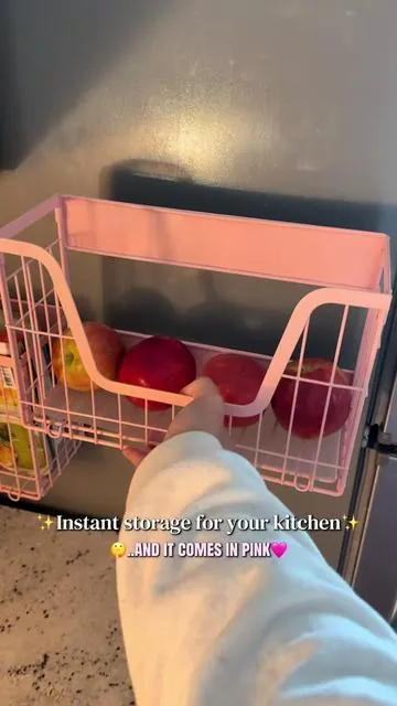 The storage hack you didn’t know you needed!🥰 #kitchenhacks #storageshelf #magnetic #freeshipping #kitchengadgets 