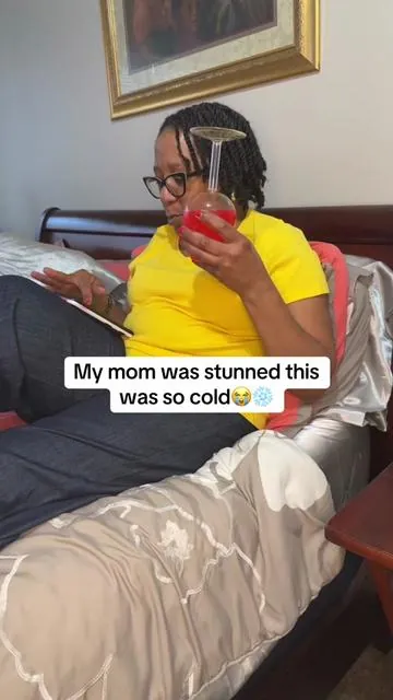 She was so shocked this was so cold…😭❄️ ##coolingblanket##blanket##menopause##hotflashes##nightsweats