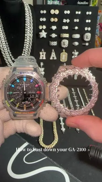 Don’t say I never pyo #gshock #moissanitegshock #ucciyojewelry #moissanitejewelry #ga2100 