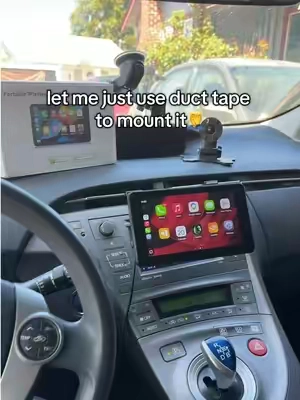 Idk why he thought that was a good idea🤦‍♂️ #carplaycdmount #carplaycdslotmount #applecarplay #carplay #carplayscreen 