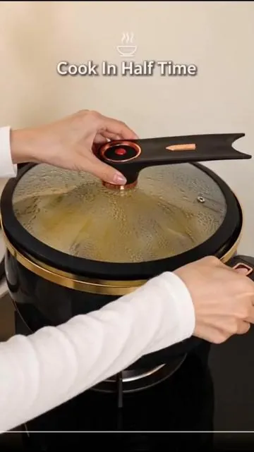 Micro Pressure Cooker 8.45Qt Nonstick Cooking Pot Fast Cooking Kitchen Cookware with Safety Valve Glass Lid for Gas Stovetop, mothersdaygift#Summervibes #Kitchenware #SlowCooker #CookingEssentials #CampingSkillet #Cookware