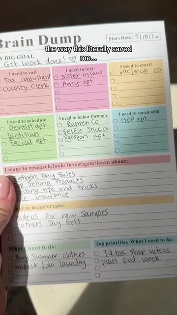 It actually helps me keep my life together 😂 #braindump #organizedlife #todolist #stressmanagement #braindumpnotebook 