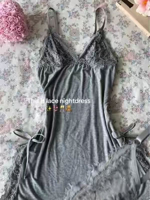 A little sexy nightgown for sleepwear!!! >>> anyway it's so soft and smooth!!! #nightdress #nightgown #sleepwear #tiktokshopblackfriday #dealsforyoudays