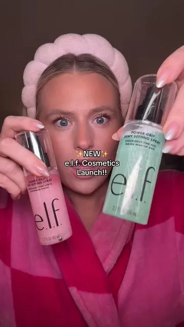 NEW @e.l.f. Cosmetics Power Grip Rose setting spray is HERE 💖✨ #eyeslipsface #elfcosmetics #settingspray #newdropsforyou #newmakeup 