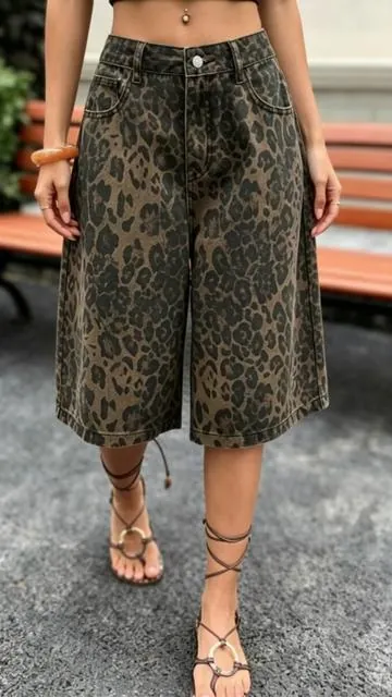 Trendy New Leopard Print Denim #OOTD #outfitinspo  #coquette  #tiktokmademebuyit #tiktokshop