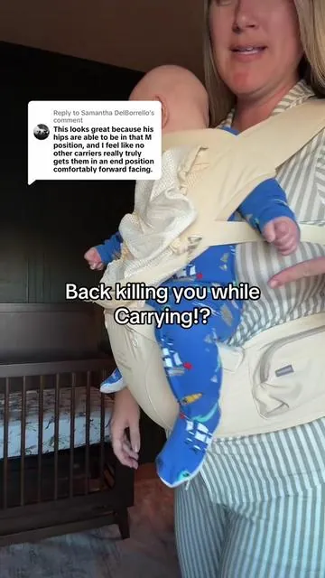 Replying to @Samantha DelBorrello A baby carrier that doesn't kill your back and keeps them in the right position! #summervibes #mommusthaves #newbaby #babycarrier