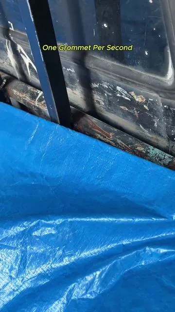 No hammer, no crooked holes. This tool punches and sets in one squeeze. 500 grommets included, 50% less effort. Works on tarps, leather, fabric, canvas. Link down left! #SummerVibes #fathersdaygift #grommettool #handheldgrommet #diytarp 