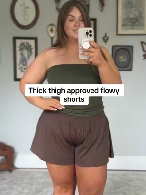 I LIVE in these. So comfy and flowy and cuteee. #curvyfashion #athleticshorts #summershorts #tiktokshopmemorialday #dealsforyoudays 