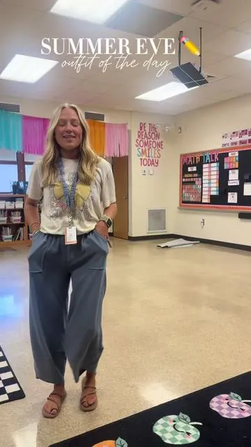 SUMMER TIME!!! Just clocked out & it is summer time!! 🙌🏻✏️🩷 Feeling extra thankful this year . . year 2 down!! 🥹 #teacher #teachersoftiktok #teacherlife #OOTD #outfit 