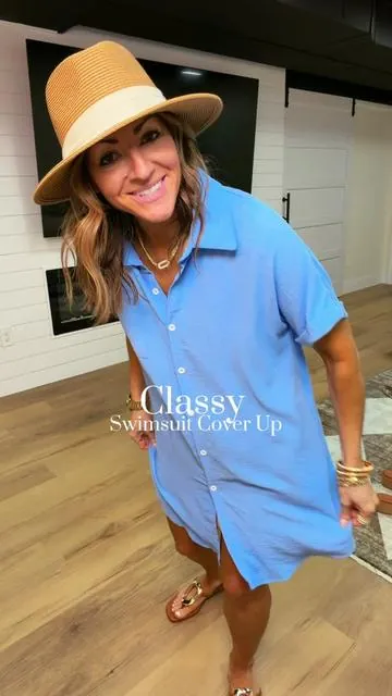 Summer staple ☀️🌊 I’m 5’2” 127 in a small (light blue) #swimsuitcoverup #beachcoverup #bathingsuitcoverup #modestfashion @Bsubseach 