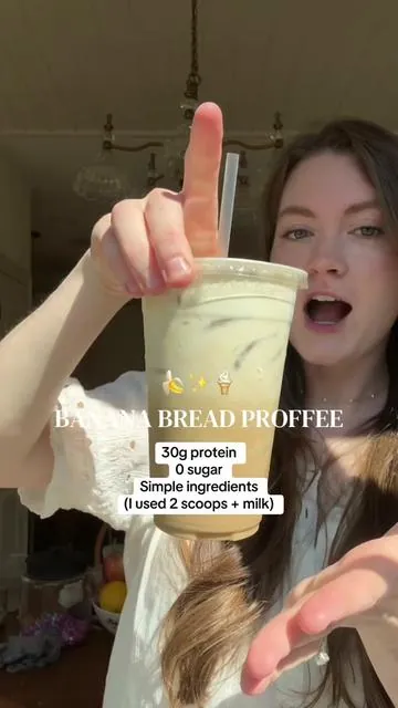 Banana bread???🍦🍌✨ #tiktokshopmemorialday #bananabreadlatte #proffee #proteincoffee #javvy h