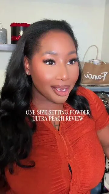 @ONE SIZE BEAUTY setting powder is ultra peach ! Gives me a flawless finish ! #makeupfinds #onesizebeauty #ultrapeach #settingpowder 