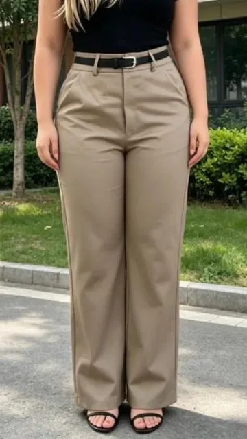 Women's Elegant Plain Long Pants, Zipper Fly Design, High Waist, Casual High Waisted, Loose-Fit, Casual Straight Leg, Business Casual, No Belt Needed, Casual Trousers, Womenswear. #pants #womenswear #womensfashion #spotlightfinds #ootd 