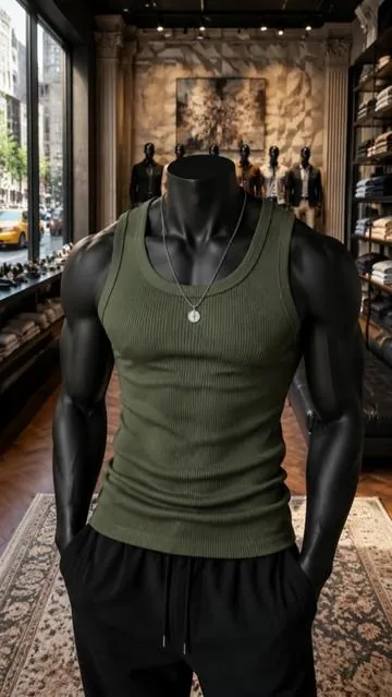 Men's 3PCS Ribbed Knit Tank Tops - Lightweight Sleeveless Plain Menswear Casual Vests for Gym, Daily Wear, Outdoor Fitness##ootd##springfashion##fashion##SUMMERVIBES##mensfashion