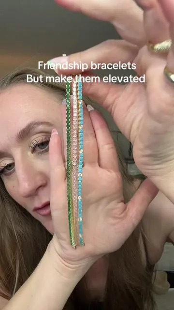 Elevated friendship bracelets with these colorful tennis bracelets from @@PAVOI##newdropsforyou##tiktokshopmemorialday##dealsforyoudays##tiktokshopcreatorpicks##friendshipbracelet