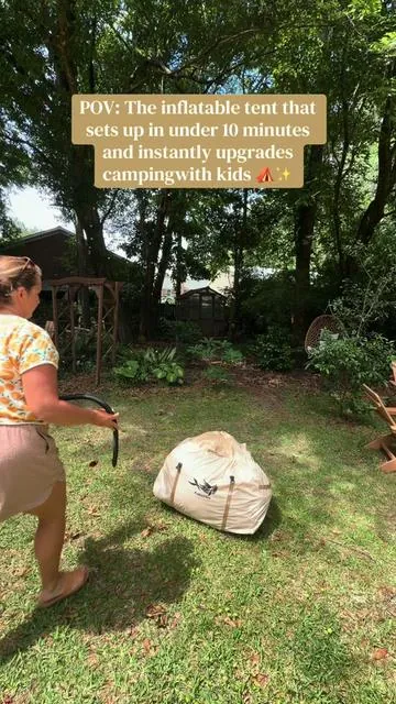 No poles. No stress. Just inflate and relax 🙌 This inflatable tent has completely changed our camping setup — roomy enough for the family, cozy enough for rainy-day play, and it sets up SO fast. Perfect for camping trips, backyard campouts, festivals, or even a magical play tent moment for the kids 🌲✨ Honestly one of those “why didn’t we do this sooner?” camping finds. Follow for more outdoor family finds + cozy camping ideas 🏕️ #CampingGear #InflatableTent #FamilyCamping #CampingWithKids #OutdoorLiving