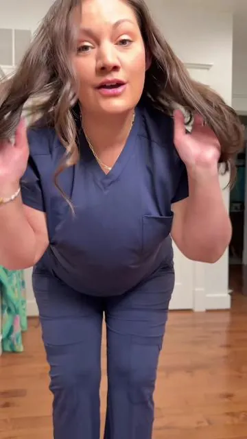 FINALLY a SET of yoga scrubs with everything I want, NOT JOGGERS lol and a dolman style top that’s looser in the armpits - tons of pockets and wash well without shrinking! True to size. #scrubs #nurses #yogascrubs #dealsforyoudays 