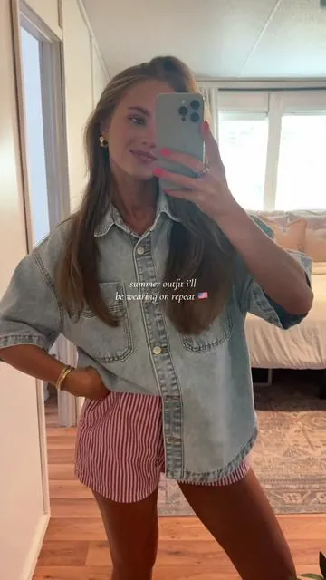 🇺🇸 #summeroutfitinspo #denim #denimjacket #summeroutfitideas #comfystyle 