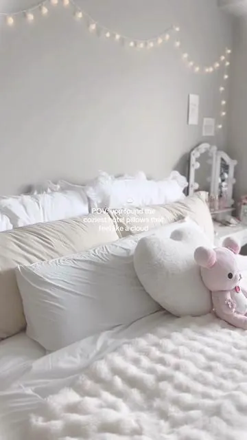 cloud level comfort ☁️ this is such a good deal IMO, 4 pillows for a good price 🎀☁️ #utopia #cozyvibes #luxuryhome #pillows #bedroomaesthetic 