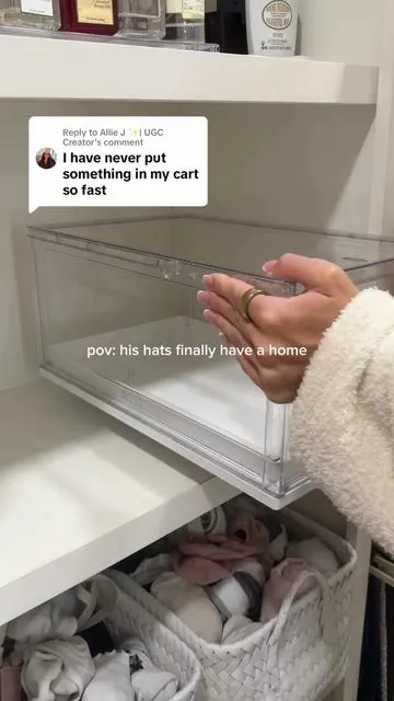 Replying to @Allie J ✨| UGC Creator  for everyone who wanted a clear version 👀🧢 #organization #closetorganization #homefinds #storagesolutions #tiktokshop 