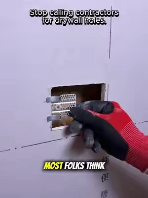 No contractor. These clips grip behind drywall holes, giving four solid mounting points. Screw, mud, paint. Works on 1/2-inch walls. Perfect for summer DIY or a Father’s Day gift.#SummerVibes #fathersdaygift #drywallrepair #diytips #homeimprovement  