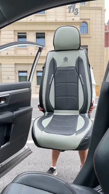Leather Car Seat Covers Gray & Black Leather: Perfect for SUVs, Sedans & Vans!   #CarSeatCovers #summervibe#CarInterior #UniversalCarSeatCovers#LeatherCarSeatCovers 