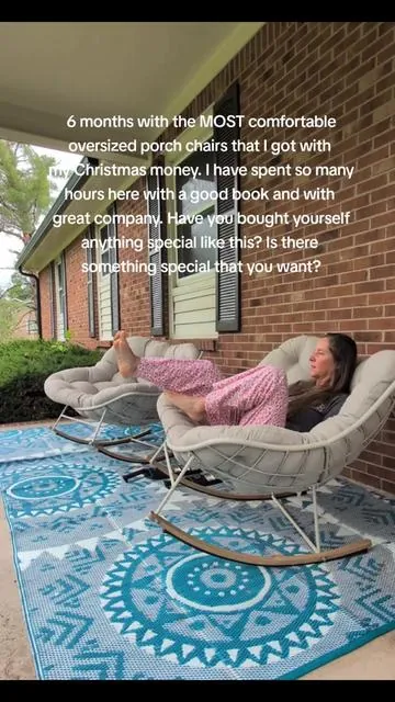 My stepmom makes us promise to spend our Christmas money on something we want but wouldn't buy...this has been my best purchase in all the years. @GRAND PATIO #patio #rock #booktok #relax #nature 