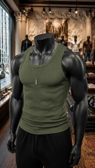 Men's 3PCS Ribbed Knit Tank Tops - Lightweight Sleeveless Plain Menswear Casual Vests for Gym, Daily Wear, Outdoor Fitness##OOTD##tiktokshop##fashion##SUMMERVIBES##mensfashion