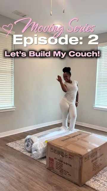 Moving Series Episode:2🎀 Let’s set up my couch! #firstapartment #fypシ #newfurniture #couch #apartment 