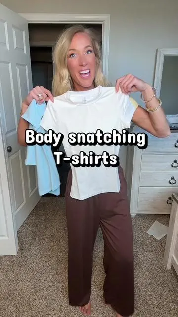 Body hugging fitted t shirt! #3packshirts #tshirt #shapewearshirt #womenscompressionshirts #bodysculpting 