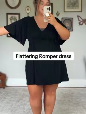 So easy to dress up or down and SO cute n comfy. #plussizefashion #curvyfashion #summerdress #romperdress #dealsforyoudays 