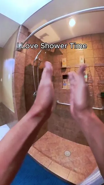 Bro enjoys his showers 😁 #shower #bodywash #drsquatch #joyful  