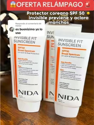 Respuesta a @minee Súper descuento NIDA Invisible Fit Sunscreen Lightweight Spf Sensitive Facial #Nida #sunscreen #sunscreenreview #tiktokshopcreatorpicks #tiktokshopspringglowup @NIDA OFFICIAL 