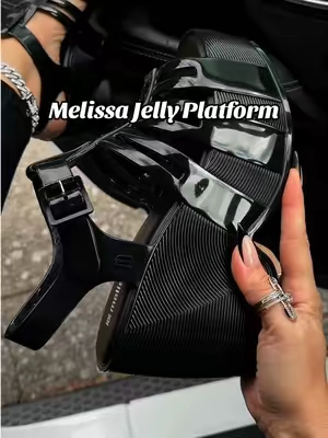 These jelly platforms by @Melissa Shoes EATTT 😮‍💨🖤 if you’re a half size I would go up! #summersandals #platformshoes #summeroutfits #darkaesthetic #altgirl 