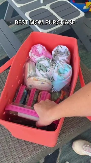 Hands down best organization hack! #hardshellcontainers #momfinds #stayorganized #organizationhacks #momhacks 