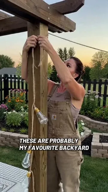 I wanted my backyard to feel cozy without dealing with wires or crazy electric bills and these solar string lights did exactly that 😭 They automatically turn on at dusk, they’re waterproof, shatterproof, and the warm glow makes summer nights outside feel so pretty. We’ve already been using them every single night on the patio. Huge Memorial Day sale happening right now so this is the time to grab them for your backyard, garden, porch, or camper setup. #solarlights #backyarddecor #stringlights #tiktokshopfinds #patiodecor 