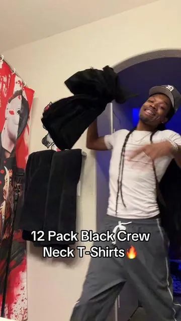 These 12 Pack Black Crew Neck T-Shirts are OVERLY! comfortable and great👏🏽☺️
