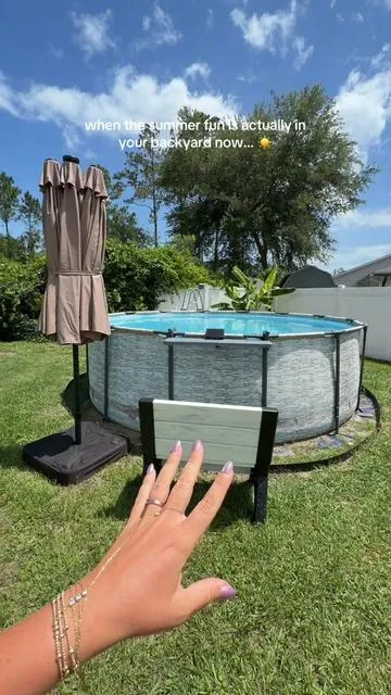 Summer memories with a pool that comes with everything to get started! #abovegroundpool #summerwins #dealsforyoudays #bestwaysteelpromax #abovegroundpool @Spreetail 
