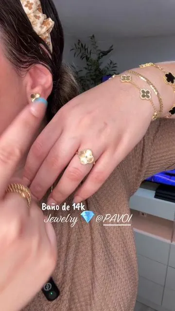 PAVOI 14K Gold Plated Clover Bracelet for Women - Lucky Charm Four Leaf Clover Bracelet Station with Cubic Zirconia - Hypoallergenic Trendy Fashion Stackable Clover Jewelry #SummerVibes #manilla #jewelry #pavoi #pulsera 