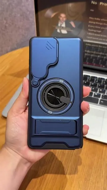 Shockproof Magnetic Case with Slide Camera Lens Protector For Samsung Galaxy S25/S24/S23/S22/ S21 Ultra Plus Rotating Ring Holder.#samsunggalaxyphonecase #CaseMagneticoGalaxyProteccionCompleta