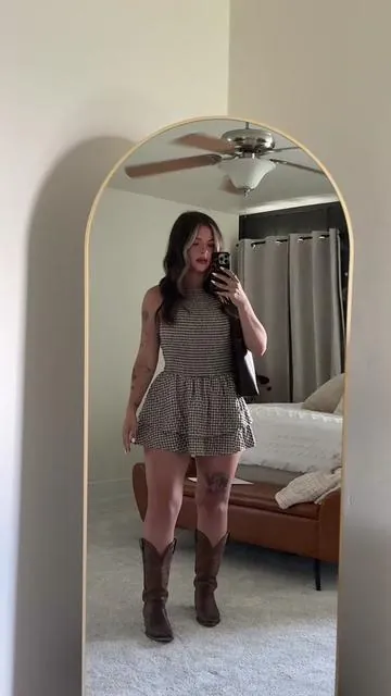 The dress I always get compliments on🤎  #summerdress #cowgirl #summeroutfits #countryconcert #countrygirl 