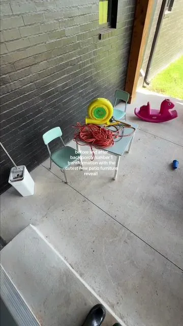 This back porch was completely taken over by our kids and our dogs and I just couldn’t stand it anymore so it needed a major deep clean and makeover! Right in time for summer…now we can wake up before the kids and enjoy a cup of coffee on the porch before a chaotic day. Love this new patio furniture!!! 