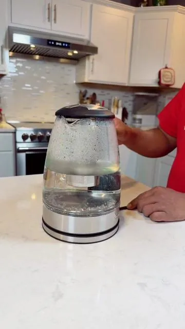 Glass Electric Kettle with Filter, Stainless Steel Lid & Bottom#fypシ゚viral🖤tiktok#tiktokshopdeals 